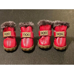 Winter Leather Snow Boots for Puppies and Small Dogs Size 2